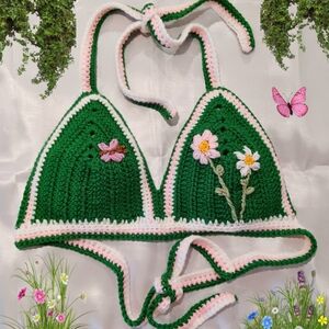 Crochet flower top